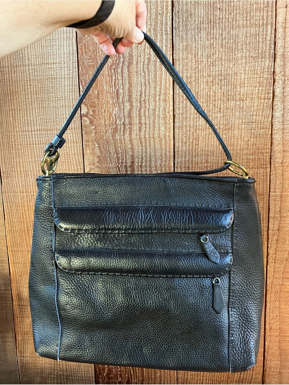 Vintage black leather purse MCM